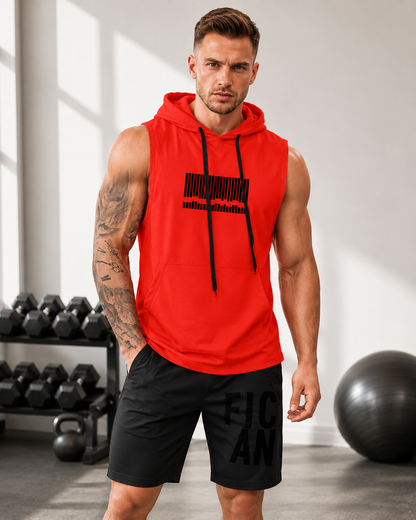 Graphic Drawstring Hooded Sweat Activated Sports Top