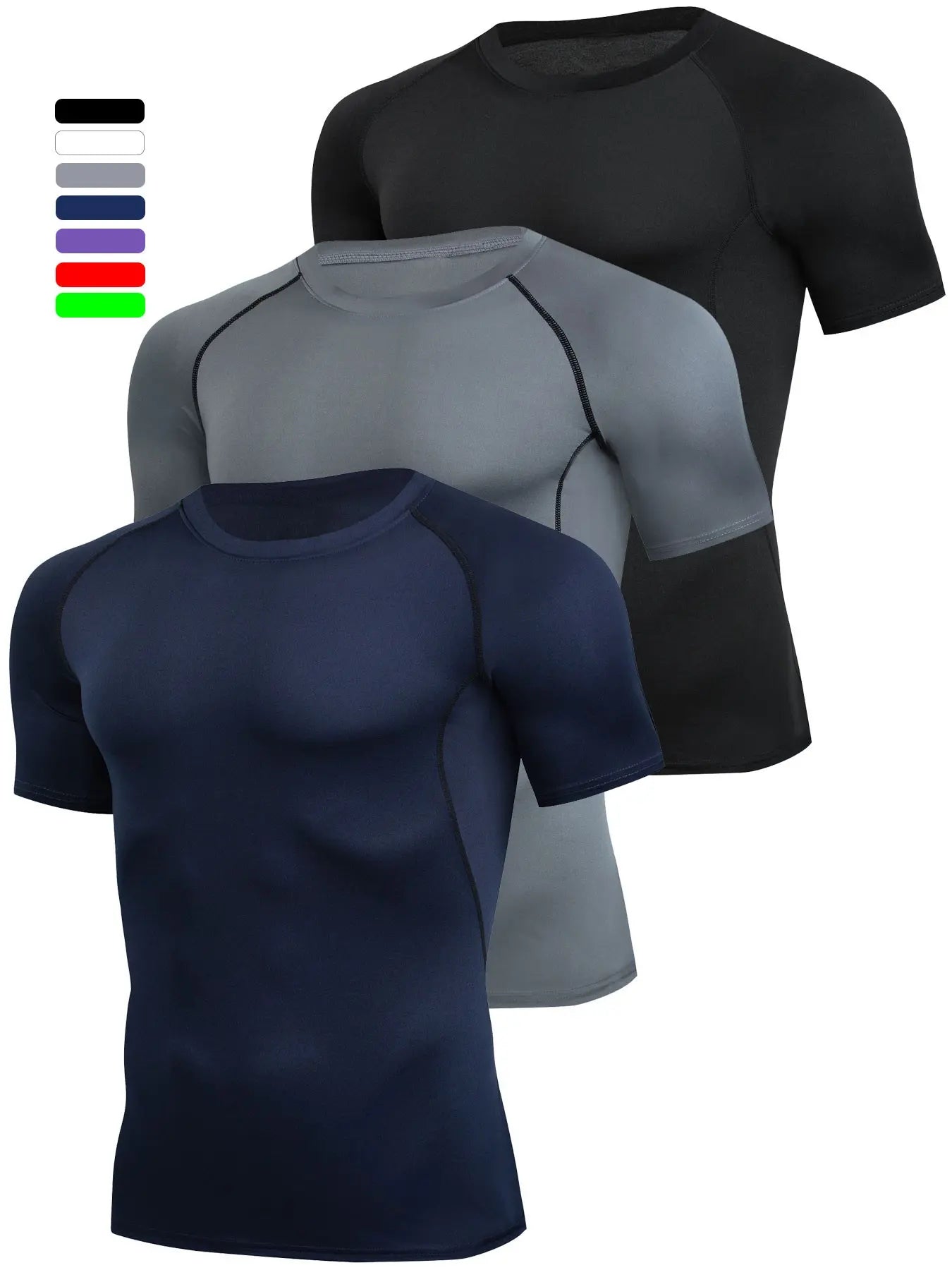 Compression Contrast Binding T-shirt